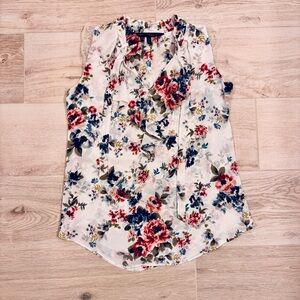 WHBM Floral Sleeveless Blouse - XS